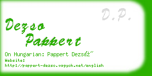 dezso pappert business card